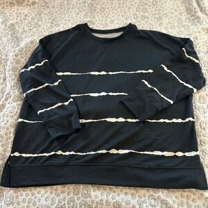 NWOT Black and White Striped Women’s Plus Size 5x top